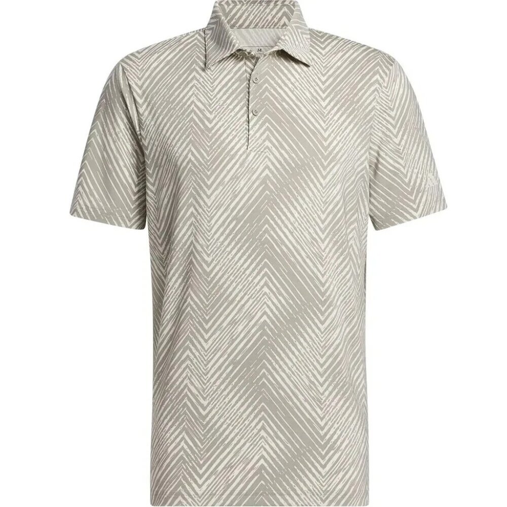 Adidas ULT365 Allover Polo Silver Pebble Golf Men's Shirt IU4387 Short Sleeve XL